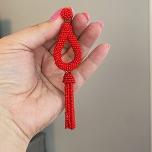 Red tassel earrings